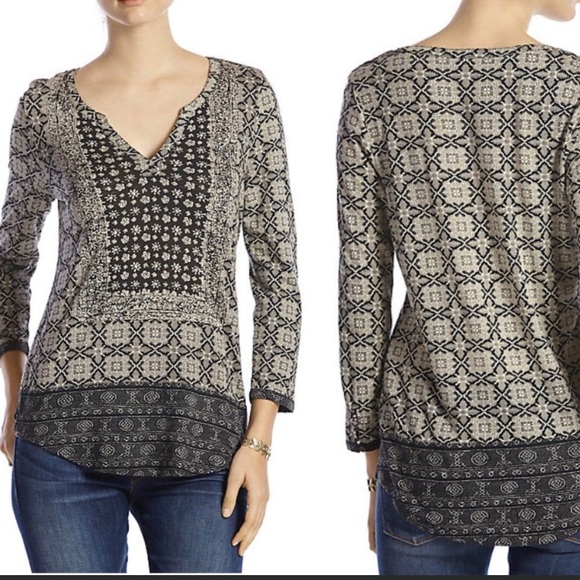 LUCKY BRAND Placed Scarf Top medium - Picture 1 of 7